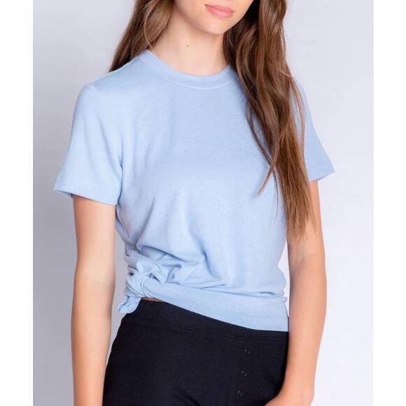 PJ Salvage RELOVED Short Sleeve Pajama Lounge Top Ice Blue XL Style # RIRLT NEW - Picture 5 of 6